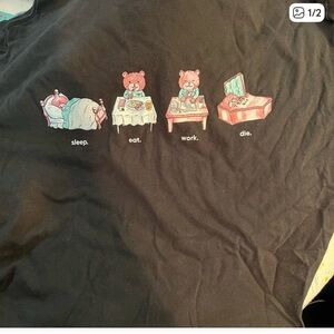 Teddy Fresh Black Tee with Bear Graphic